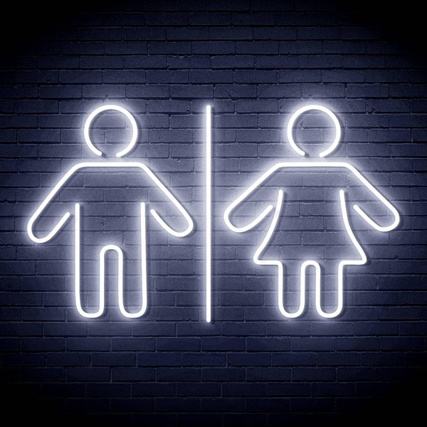 ADVPRO Male and Femal Restroom Toilet Washroom Ultra-Bright LED Neon Sign fn-i4046 - White