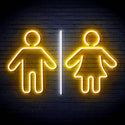 ADVPRO Male and Femal Restroom Toilet Washroom Ultra-Bright LED Neon Sign fn-i4046 - White & Golden Yellow