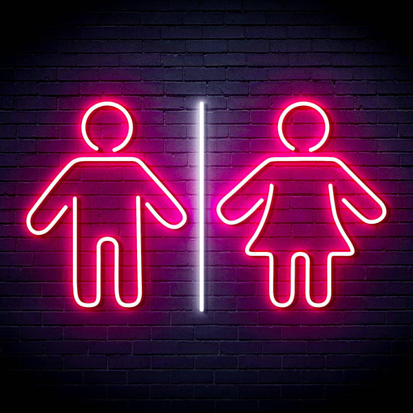 ADVPRO Male and Femal Restroom Toilet Washroom Ultra-Bright LED Neon Sign fn-i4046 - White & Pink