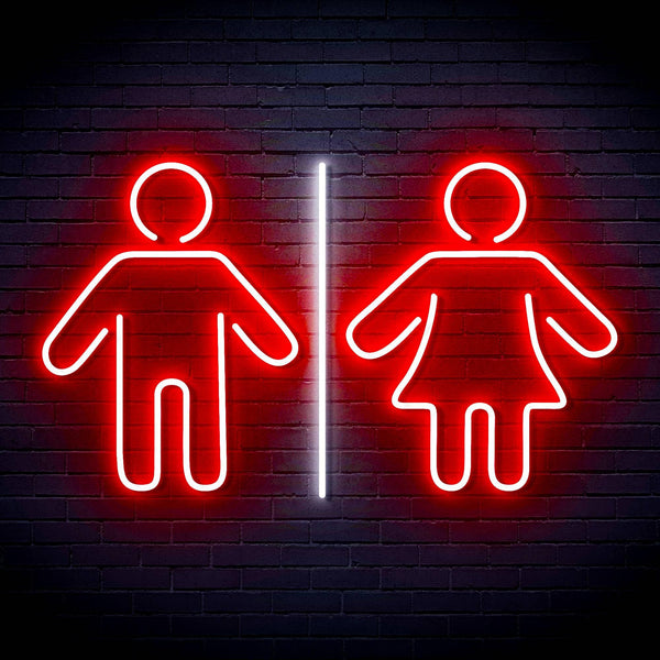 ADVPRO Male and Femal Restroom Toilet Washroom Ultra-Bright LED Neon Sign fn-i4046 - White & Red