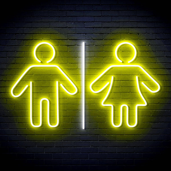 ADVPRO Male and Femal Restroom Toilet Washroom Ultra-Bright LED Neon Sign fn-i4046 - White & Yellow