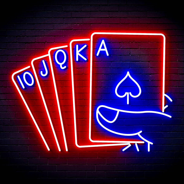 ADVPRO 5 Cards Ultra-Bright LED Neon Sign fn-i4048 - Blue & Red