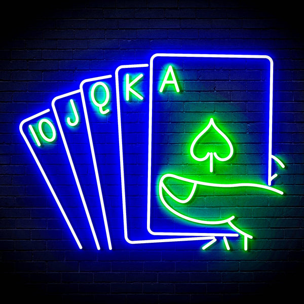 ADVPRO 5 Cards Ultra-Bright LED Neon Sign fn-i4048 - Green & Blue