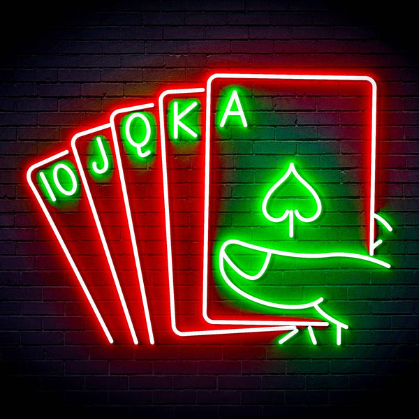 ADVPRO 5 Cards Ultra-Bright LED Neon Sign fn-i4048 - Green & Red