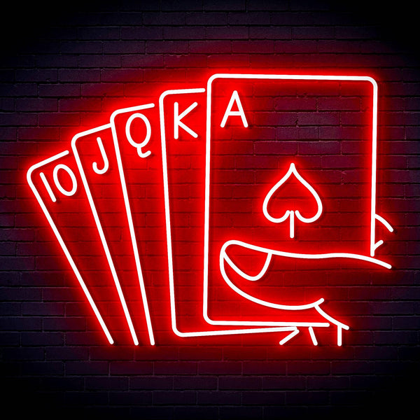 ADVPRO 5 Cards Ultra-Bright LED Neon Sign fn-i4048 - Red