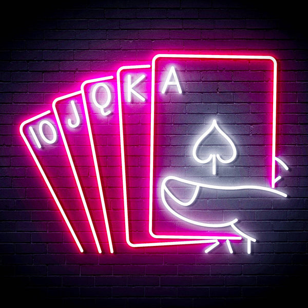 ADVPRO 5 Cards Ultra-Bright LED Neon Sign fn-i4048 - White & Pink