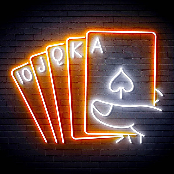 ADVPRO 5 Cards Ultra-Bright LED Neon Sign fn-i4048 - White & Orange