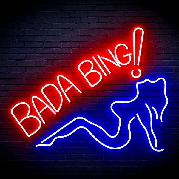 ADVPRO Bada Bing! With Sexy Lady Ultra-Bright LED Neon Sign fn-i4049 - Blue & Red