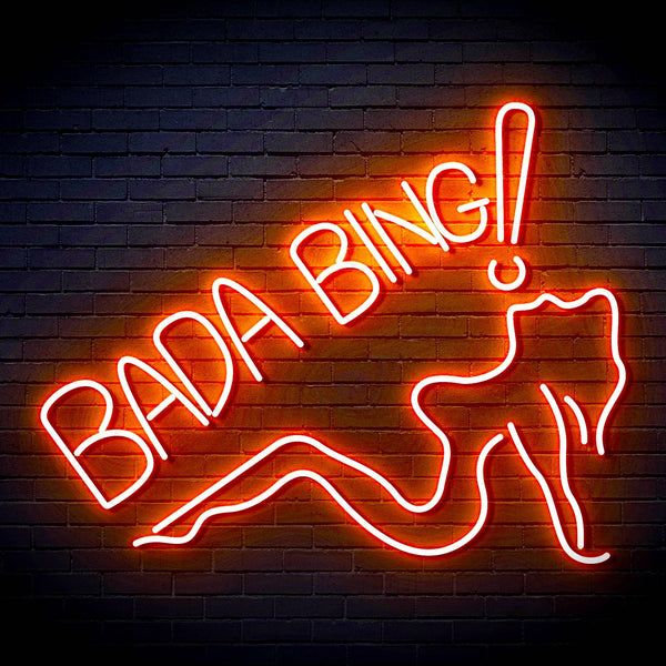ADVPRO Bada Bing! With Sexy Lady Ultra-Bright LED Neon Sign fn-i4049 - Orange