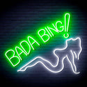 ADVPRO Bada Bing! With Sexy Lady Ultra-Bright LED Neon Sign fn-i4049 - White & Green