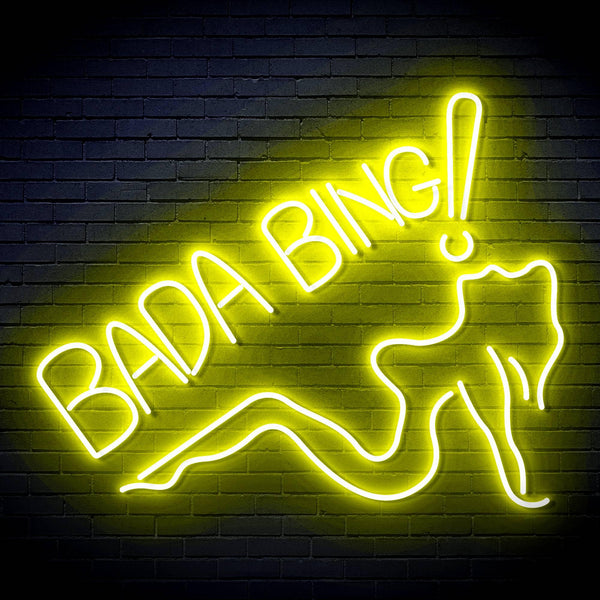 ADVPRO Bada Bing! With Sexy Lady Ultra-Bright LED Neon Sign fn-i4049 - Yellow