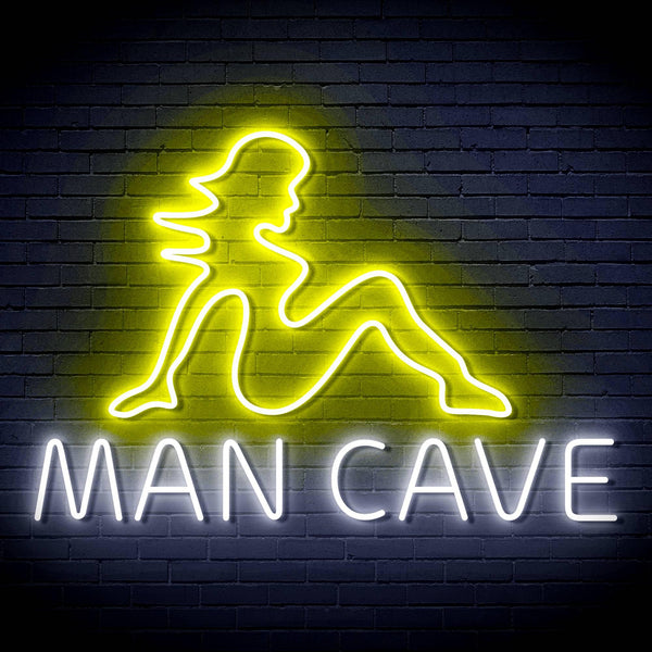 ADVPRO Sexy Lady MAN CAVE Ultra-Bright LED Neon Sign fn-i4054 - White & Yellow