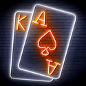 ADVPRO Cards (A & King) Ultra-Bright LED Neon Sign fn-i4058 - White & Orange