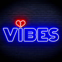 ADVPRO VIBES with Heart Ultra-Bright LED Neon Sign fn-i4059 - Blue & Red
