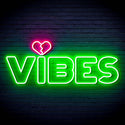 ADVPRO VIBES with Heart Ultra-Bright LED Neon Sign fn-i4059 - Green & Pink