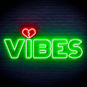 ADVPRO VIBES with Heart Ultra-Bright LED Neon Sign fn-i4059 - Green & Red
