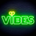 ADVPRO VIBES with Heart Ultra-Bright LED Neon Sign fn-i4059 - Green & Yellow