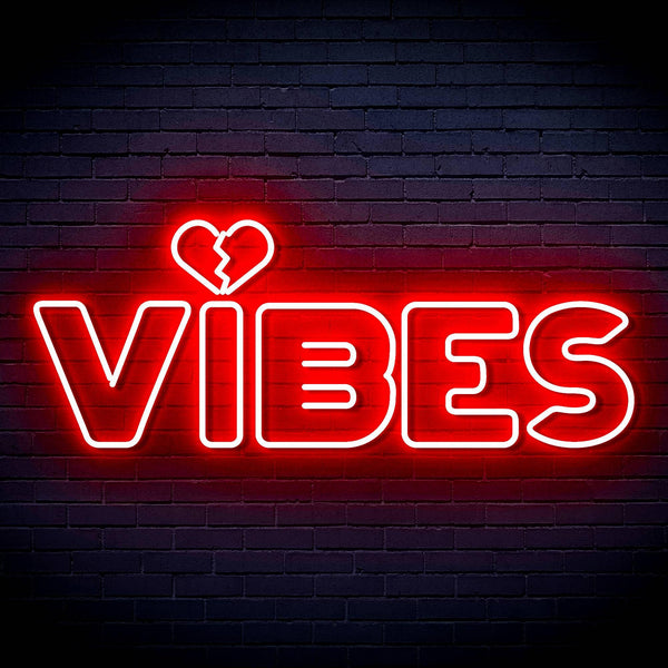 ADVPRO VIBES with Heart Ultra-Bright LED Neon Sign fn-i4059 - Red