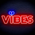ADVPRO VIBES with Heart Ultra-Bright LED Neon Sign fn-i4059 - Red & Blue