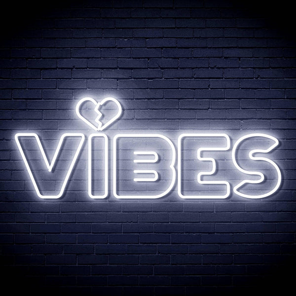ADVPRO VIBES with Heart Ultra-Bright LED Neon Sign fn-i4059 - White