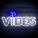 ADVPRO VIBES with Heart Ultra-Bright LED Neon Sign fn-i4059 - White & Blue