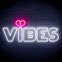 ADVPRO VIBES with Heart Ultra-Bright LED Neon Sign fn-i4059 - White & Pink