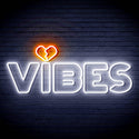 ADVPRO VIBES with Heart Ultra-Bright LED Neon Sign fn-i4059 - White & Orange