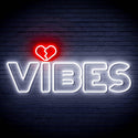 ADVPRO VIBES with Heart Ultra-Bright LED Neon Sign fn-i4059 - White & Red