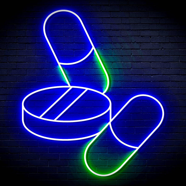 ADVPRO Medicine Tablet and Pills Ultra-Bright LED Neon Sign fn-i4060 - Green & Blue