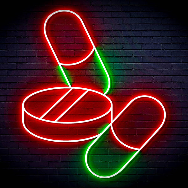 ADVPRO Medicine Tablet and Pills Ultra-Bright LED Neon Sign fn-i4060 - Green & Red