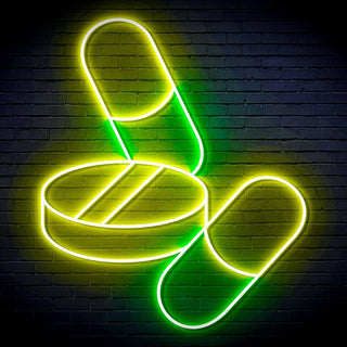 ADVPRO Medicine Tablet and Pills Ultra-Bright LED Neon Sign fn-i4060 - Green & Yellow
