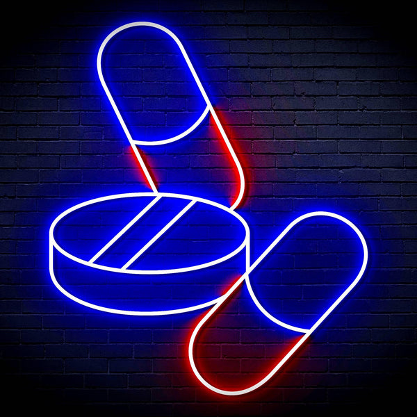ADVPRO Medicine Tablet and Pills Ultra-Bright LED Neon Sign fn-i4060 - Red & Blue