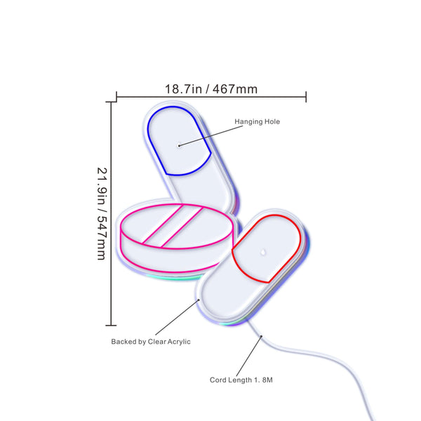 ADVPRO Medicine Tablet and Pills Ultra-Bright LED Neon Sign fn-i4060 - Size