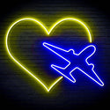 ADVPRO Aeroplane with Heart Ultra-Bright LED Neon Sign fn-i4061 - Blue & Yellow