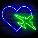 ADVPRO Aeroplane with Heart Ultra-Bright LED Neon Sign fn-i4061 - Green & Blue