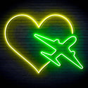 ADVPRO Aeroplane with Heart Ultra-Bright LED Neon Sign fn-i4061 - Green & Yellow