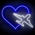 ADVPRO Aeroplane with Heart Ultra-Bright LED Neon Sign fn-i4061 - White & Blue
