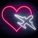 ADVPRO Aeroplane with Heart Ultra-Bright LED Neon Sign fn-i4061 - White & Pink