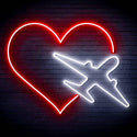 ADVPRO Aeroplane with Heart Ultra-Bright LED Neon Sign fn-i4061 - White & Red
