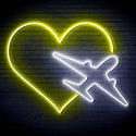 ADVPRO Aeroplane with Heart Ultra-Bright LED Neon Sign fn-i4061 - White & Yellow