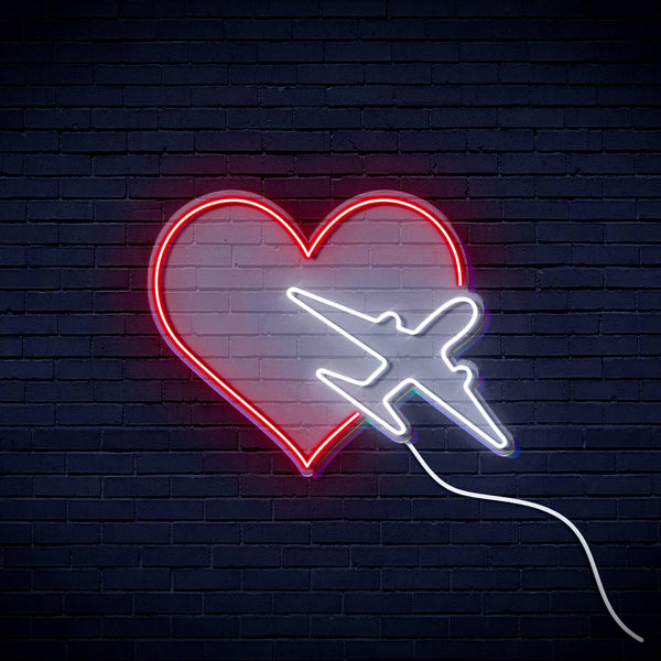 ADVPRO Aeroplane with Heart Ultra-Bright LED Neon Sign fn-i4061