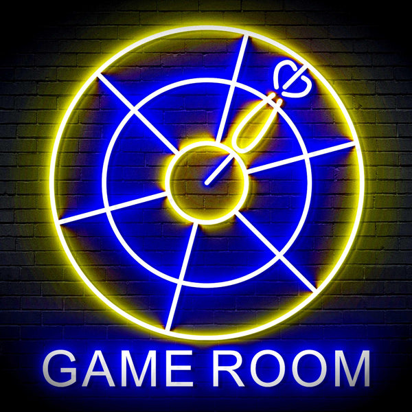 ADVPRO Game Room with Darts Signage Ultra-Bright LED Neon Sign fn-i4062 - Blue & Yellow