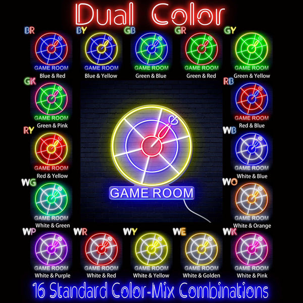 ADVPRO Game Room with Darts Signage Ultra-Bright LED Neon Sign fn-i4062 - Dual-Color
