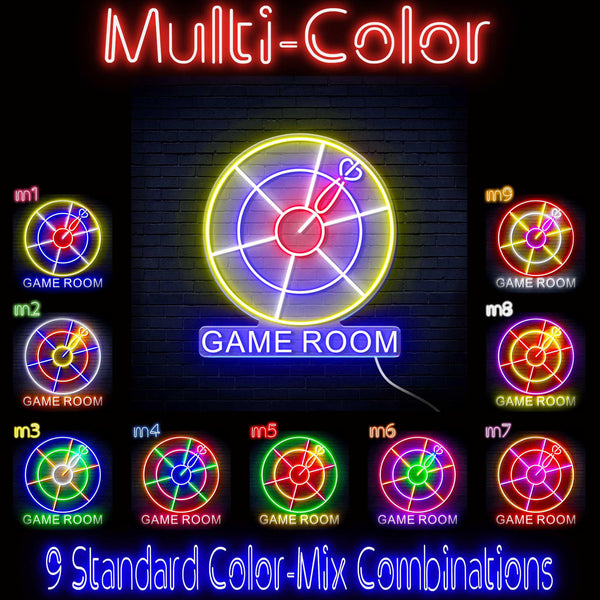 ADVPRO Game Room with Darts Signage Ultra-Bright LED Neon Sign fn-i4062 - Multi-Color