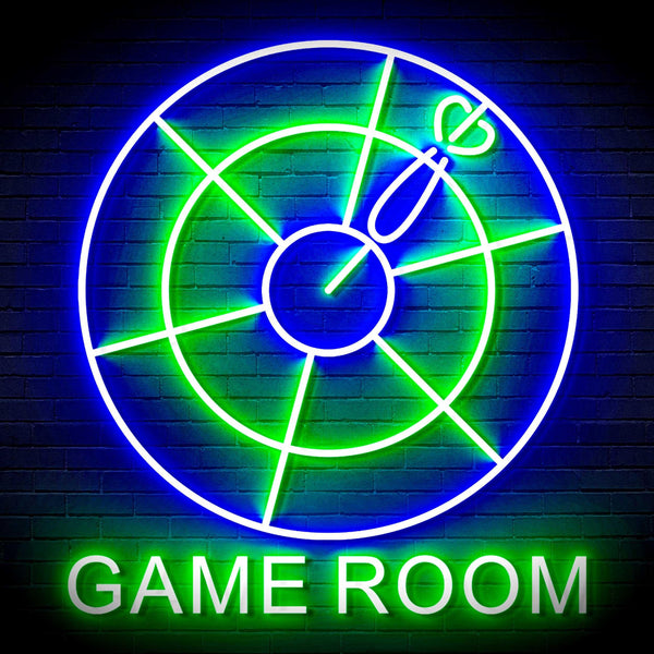 ADVPRO Game Room with Darts Signage Ultra-Bright LED Neon Sign fn-i4062 - Green & Blue
