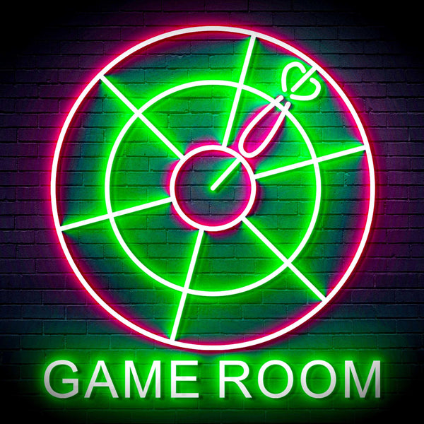 ADVPRO Game Room with Darts Signage Ultra-Bright LED Neon Sign fn-i4062 - Green & Pink