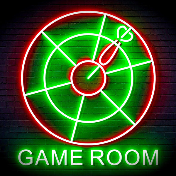 ADVPRO Game Room with Darts Signage Ultra-Bright LED Neon Sign fn-i4062 - Green & Red
