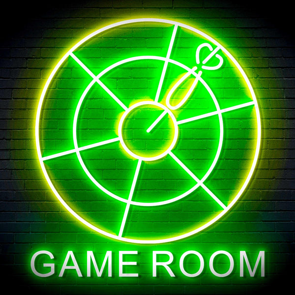 ADVPRO Game Room with Darts Signage Ultra-Bright LED Neon Sign fn-i4062 - Green & Yellow
