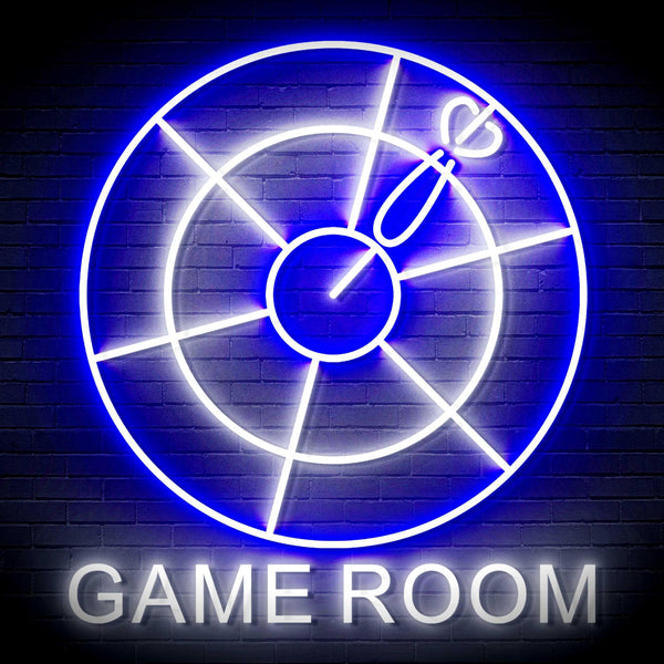ADVPRO Game Room with Darts Signage Ultra-Bright LED Neon Sign fn-i4062 - White & Blue