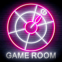 ADVPRO Game Room with Darts Signage Ultra-Bright LED Neon Sign fn-i4062 - White & Pink